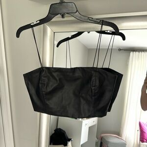 Zara faux leather crop top size medium worn once